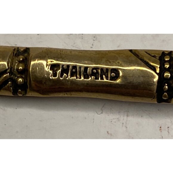 Thailand Nickelbronze Appetizer Cocktail Forks & Spoon Bamboo Design Set of 5 - Picture 11 of 12